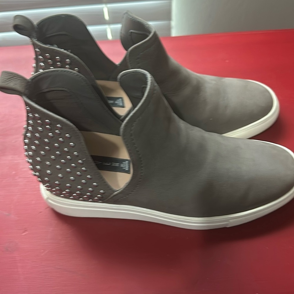 Steve Madden Gray Slip-On Sneakers with Studded Heel